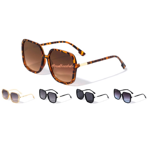 LAST ONE! Oversized Retro Squared Butterfly Sunglasses NWT NEW Tortoise Frames - Picture 3 of 9